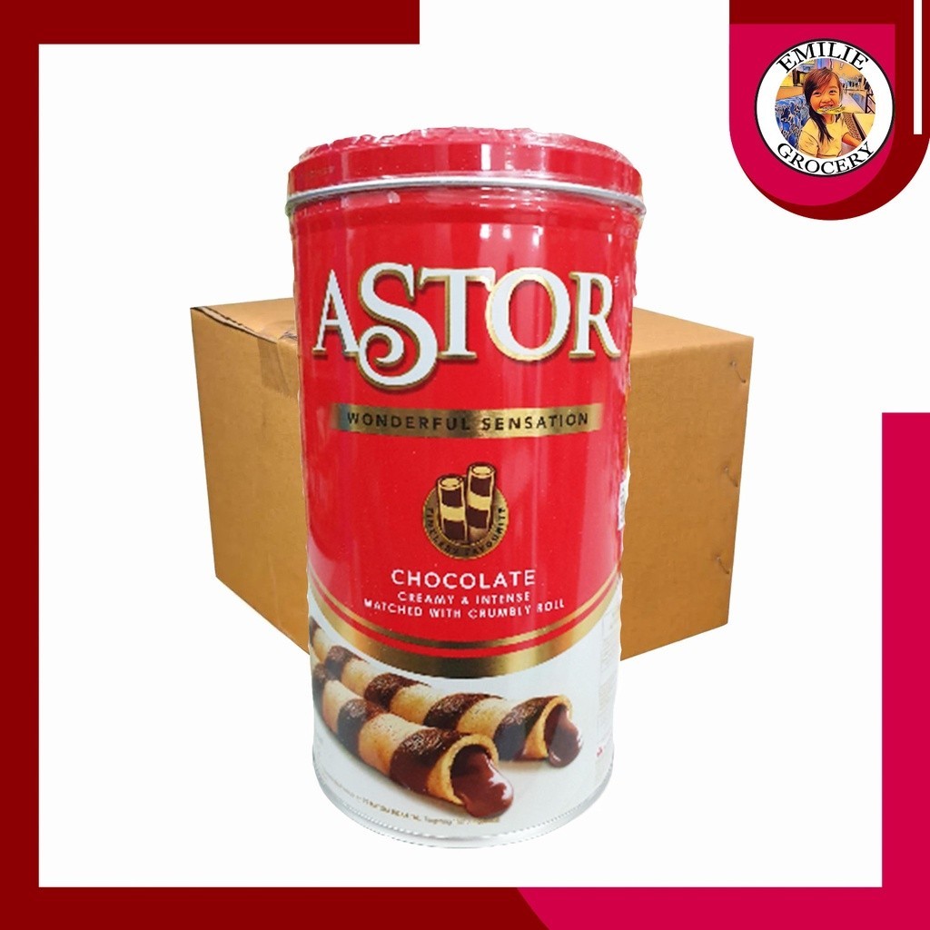 

Astor Kaleng Wafer Stick Roll Double Chocolate Coklat 330 gram 330gram.