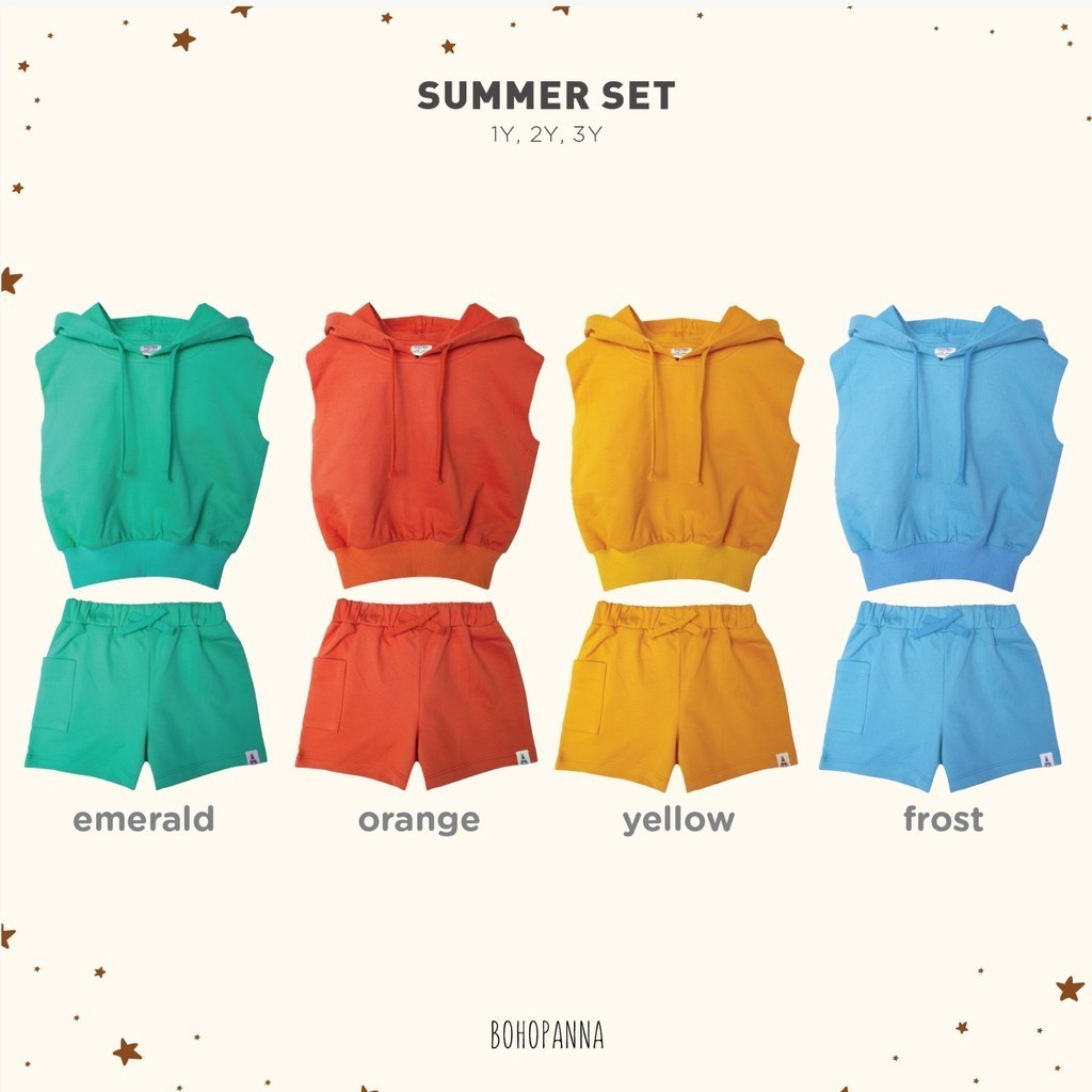 Bohopanna Summet Set Hoodie (Hoodie Set Anak - Setelan Hoodie Unisex - Set Anak Unisex)