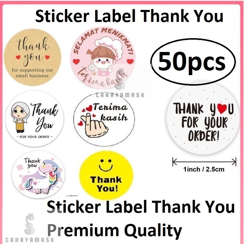 

Sticker Label Thank You 50pcs