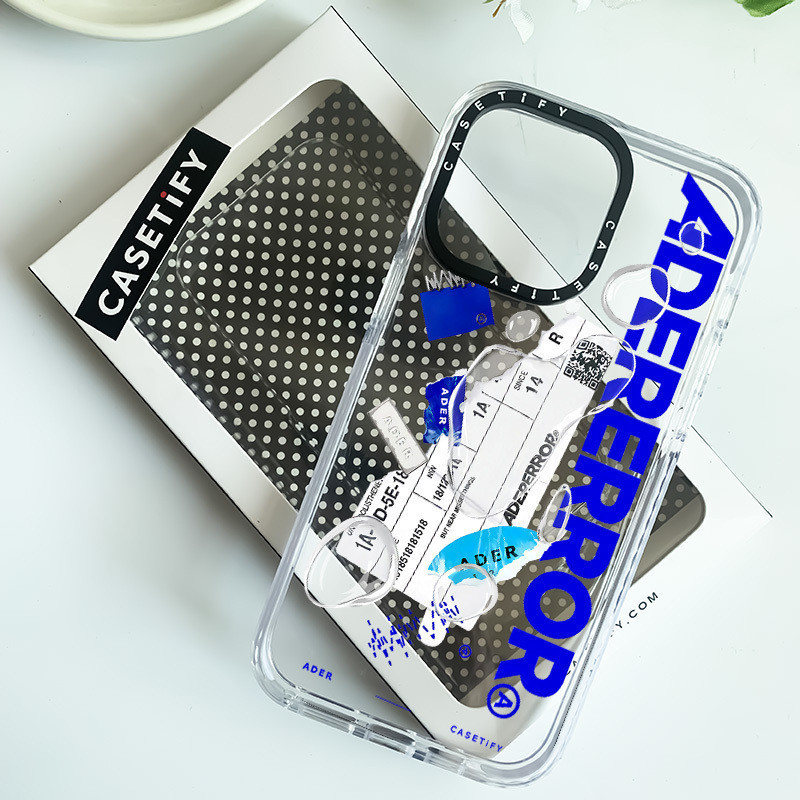 ☆☆☆ Casetify ADERERROR Drop Of Water Label Magnetic Charging Soft Border Colorful Casing For IPhone 