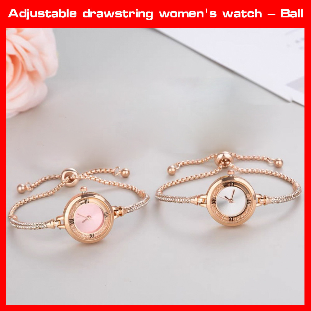 Jam Tangan Wanita Fashion Quartz Jam Analog Tali Rantai Serut Elegant Bracelet Tali Rantai Serut
