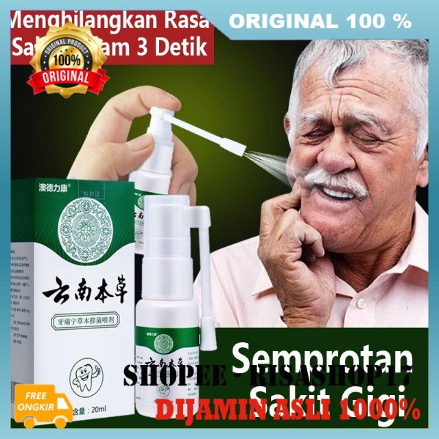 Spray Pereda Sakit Gigi Obat Gigi Semprot Obat Herbal Sakit Gigi Berlubang Anak dan Dewasa 100% ASLI