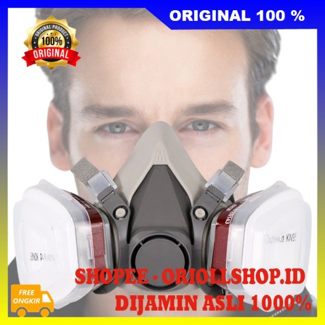 Respirator Half Mask Masker Respirator Masker Cat Semprot Respirator Masker Gas Respirator 100% ASLI