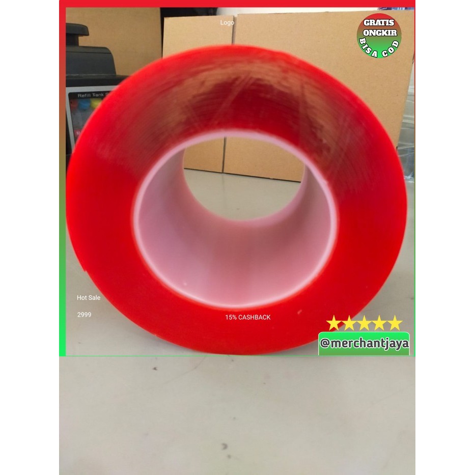 

Double Nano Tape 10 x 1000 CM Perekat Lem Transparan 10 Meter