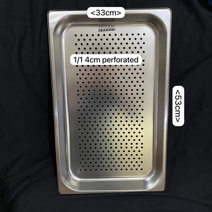gastronom insert food pan stainless 1/1 4cm perforated