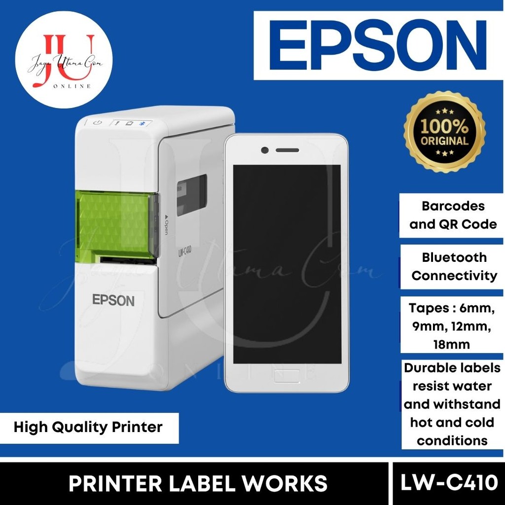 

Epson Printer Label LW-C410 Bluetooth / LabelWorks Lw C410 Portable Barcode Sticker Label Printer - Ios Android