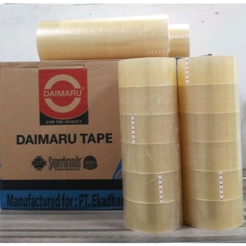

Promoo.. 1 dus isi 72 pics Lakban Daimaru tebal OPP tape super Murah ready Bening / coklat Original Asli