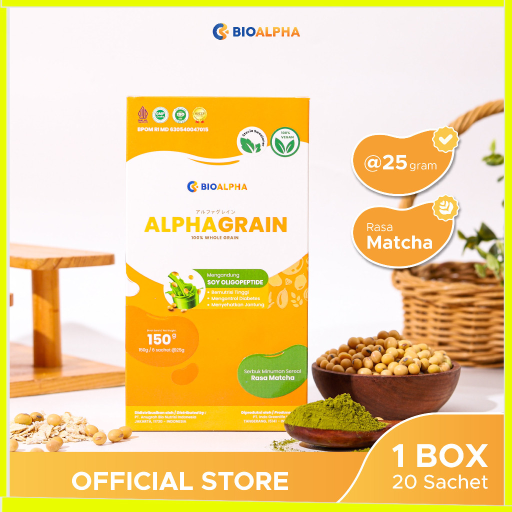 

Alphagrain isi 6 Sachet: Minuman Pengganti makanan untuk diabetsi Rasa Matcha JAKARTA