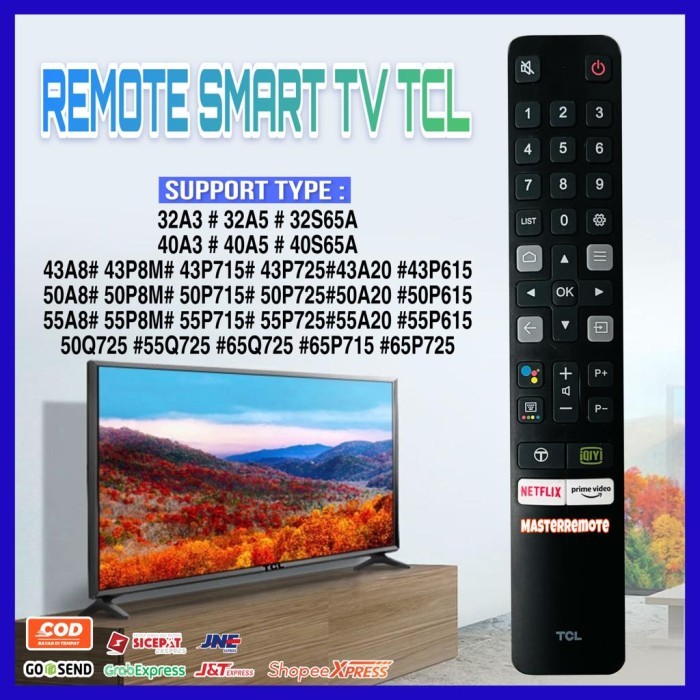 ES99 REMOT REMOTE TV TCL PRIME IR