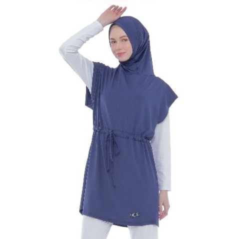 ✨BISA COD✨ - AirFit - Hijab Rompi Instant Muslim Tunik Jilbab Vest Olahraga Wanita - Navy, Small