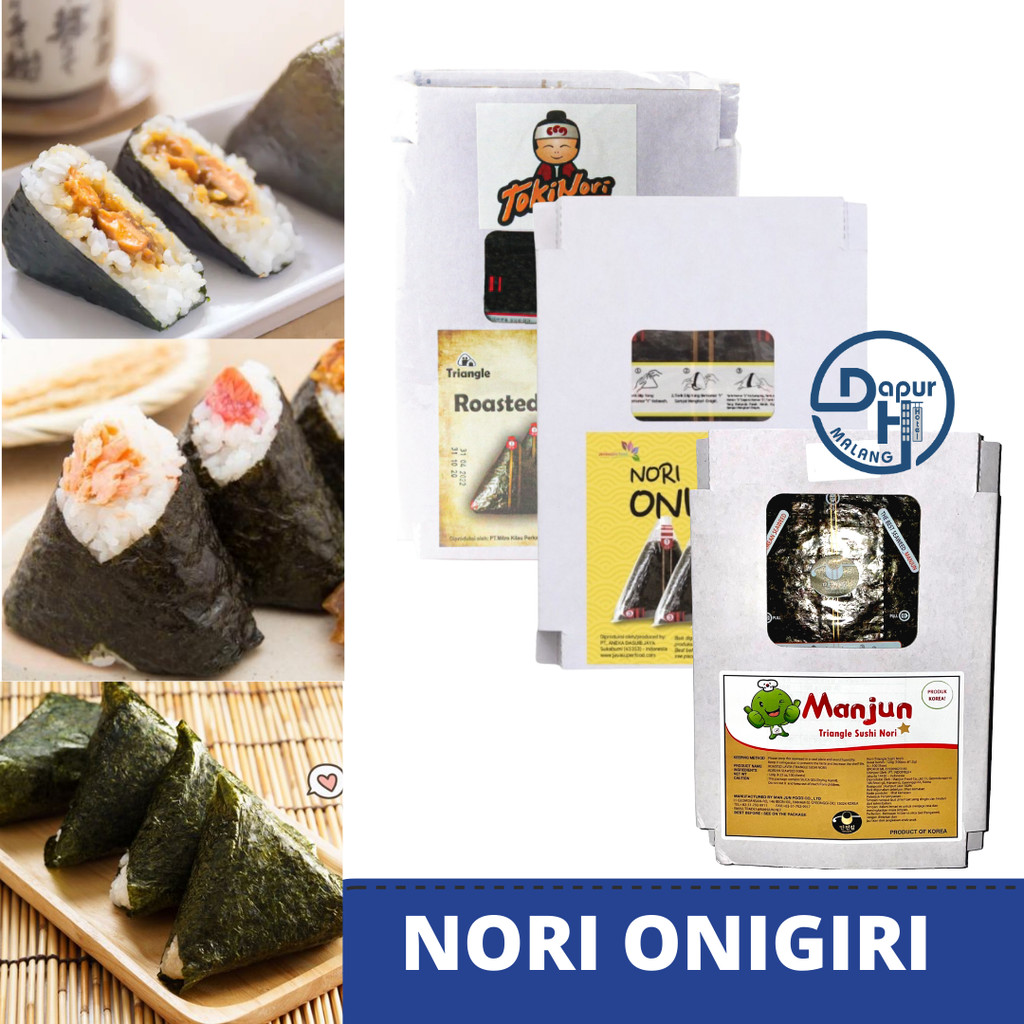 

MANJUN & Java Food Onigiri Wrapper 100 Lembar Halal /Lembar Rumput Laut Import untuk Nasi Kepal Onigiri--MLG