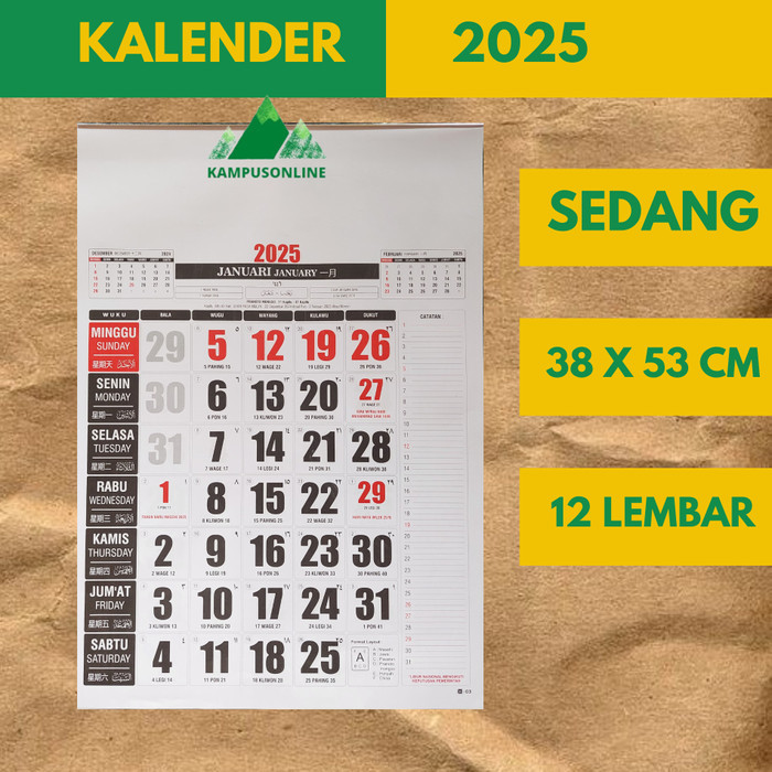 

PROMO KALENDER DINDING 38 CM x 54 CM TERMURAH EDISI TERBARU