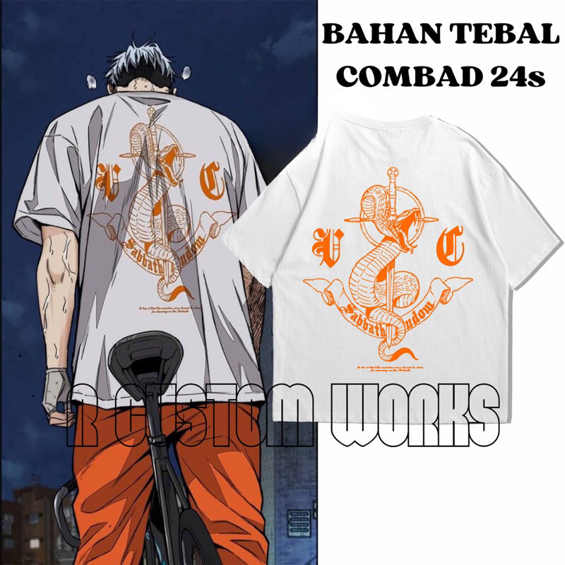 【HOT】 Kaos Sabbath Crew Joker Gold T Shirt Baju Wind Breaker Komik Manhwa outfit Bahan tebal combad 