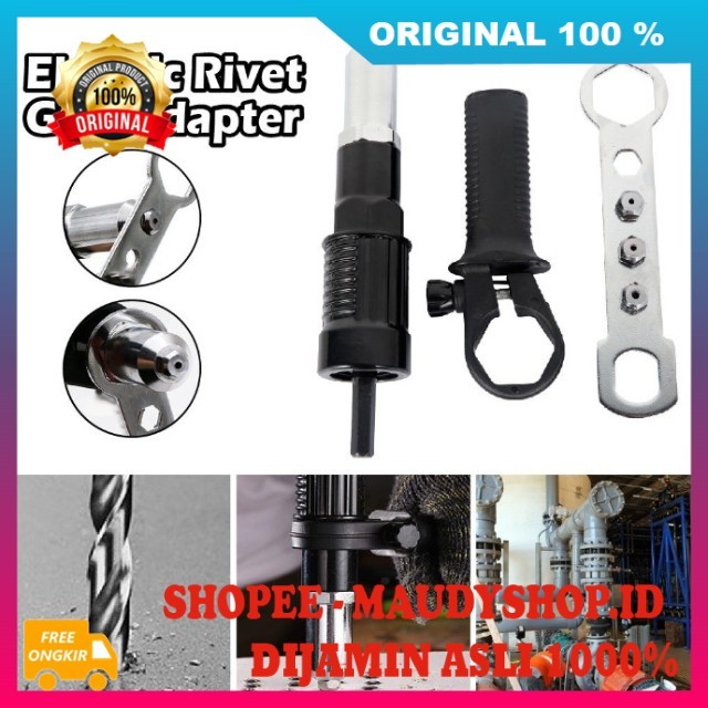 Adaptor Rivet Bor Adaptor Tang Rivet Adaptor Konverter Bor Paku Rivet Elektrik Gun ASLI ORI