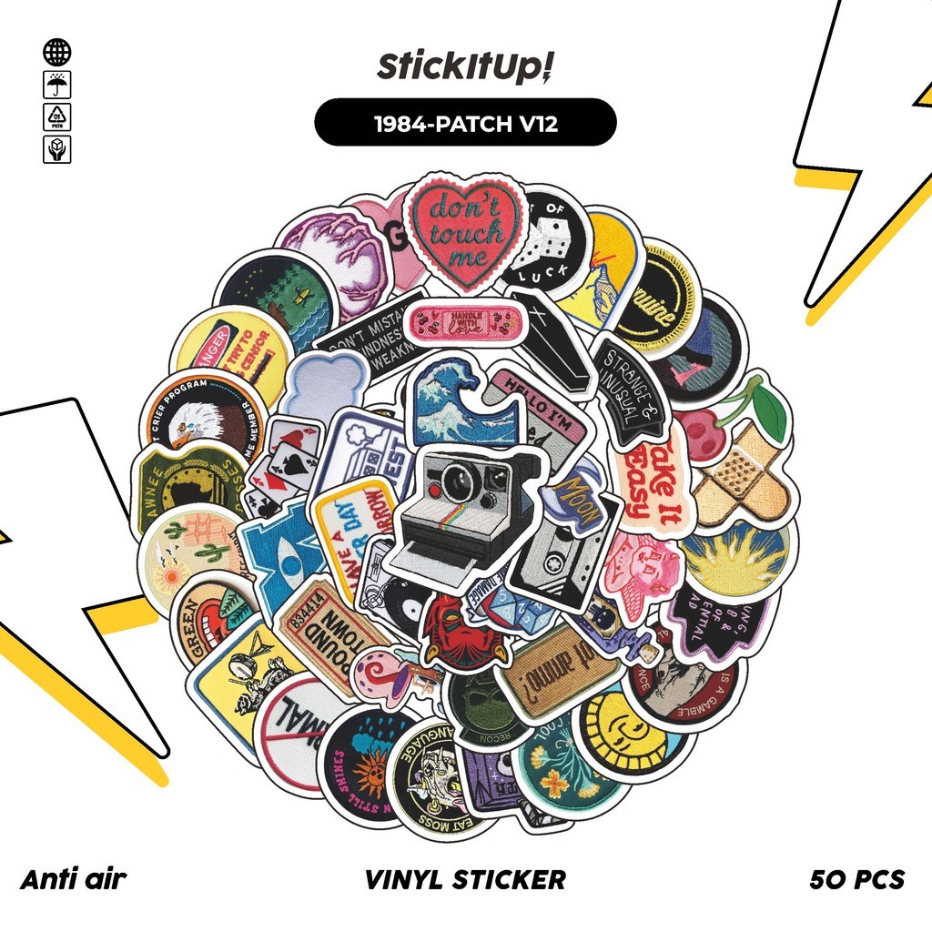 

COD✨ 50 Pcs Stiker PATCH V12 Lucu Anti Air Untuk Dekorasi Notebook Sepeda Skateboard Handphone DIY