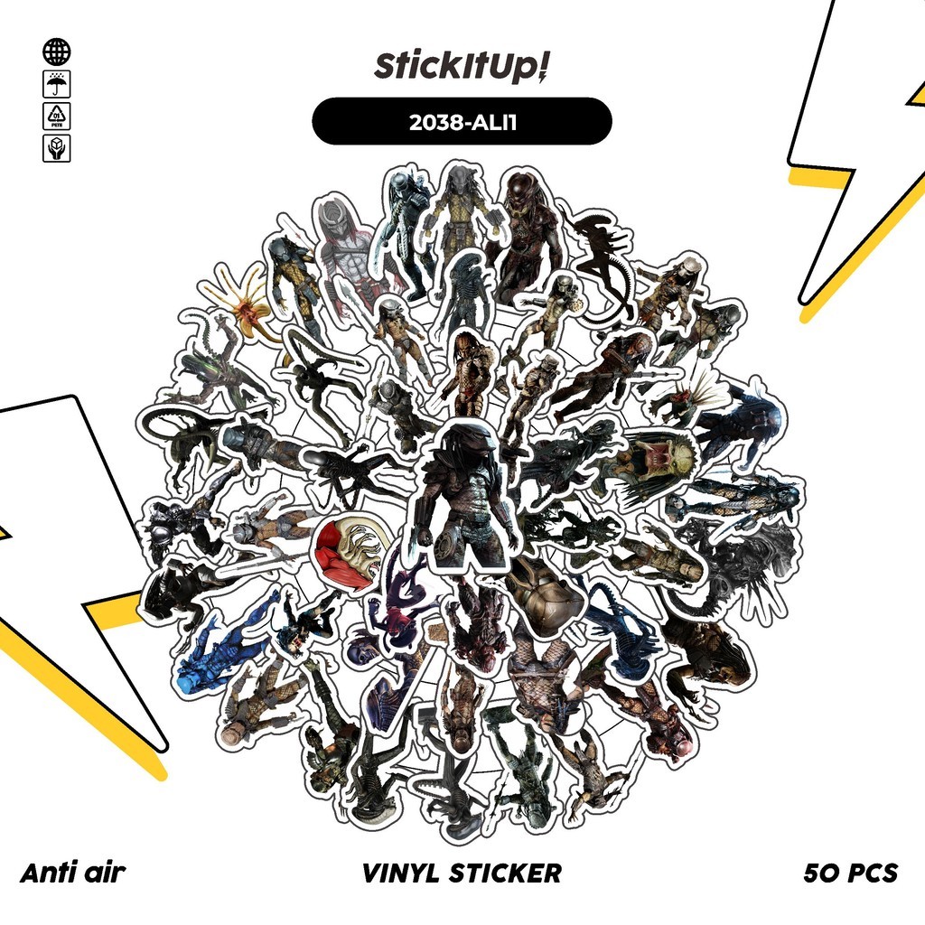 

COD✨ 50 Pcs Stiker MOVIE SERIES ALIEN VS PREDATOR CHAR MIX 01 Lucu Anti Air Untuk Dekorasi Notebook Sepeda Skateboard Handphone DIY