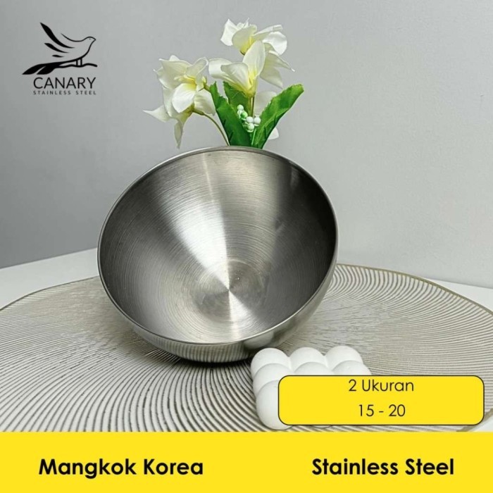 Mangkok Korea Canary Stainless Steel - Mangkuk Aesthetic
