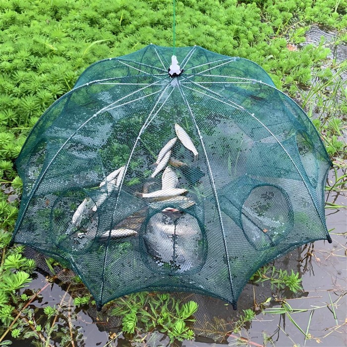 

Jaring ikan 8 Perangkap Bubu Jala Udang Kepiting automatis 8 lubang
