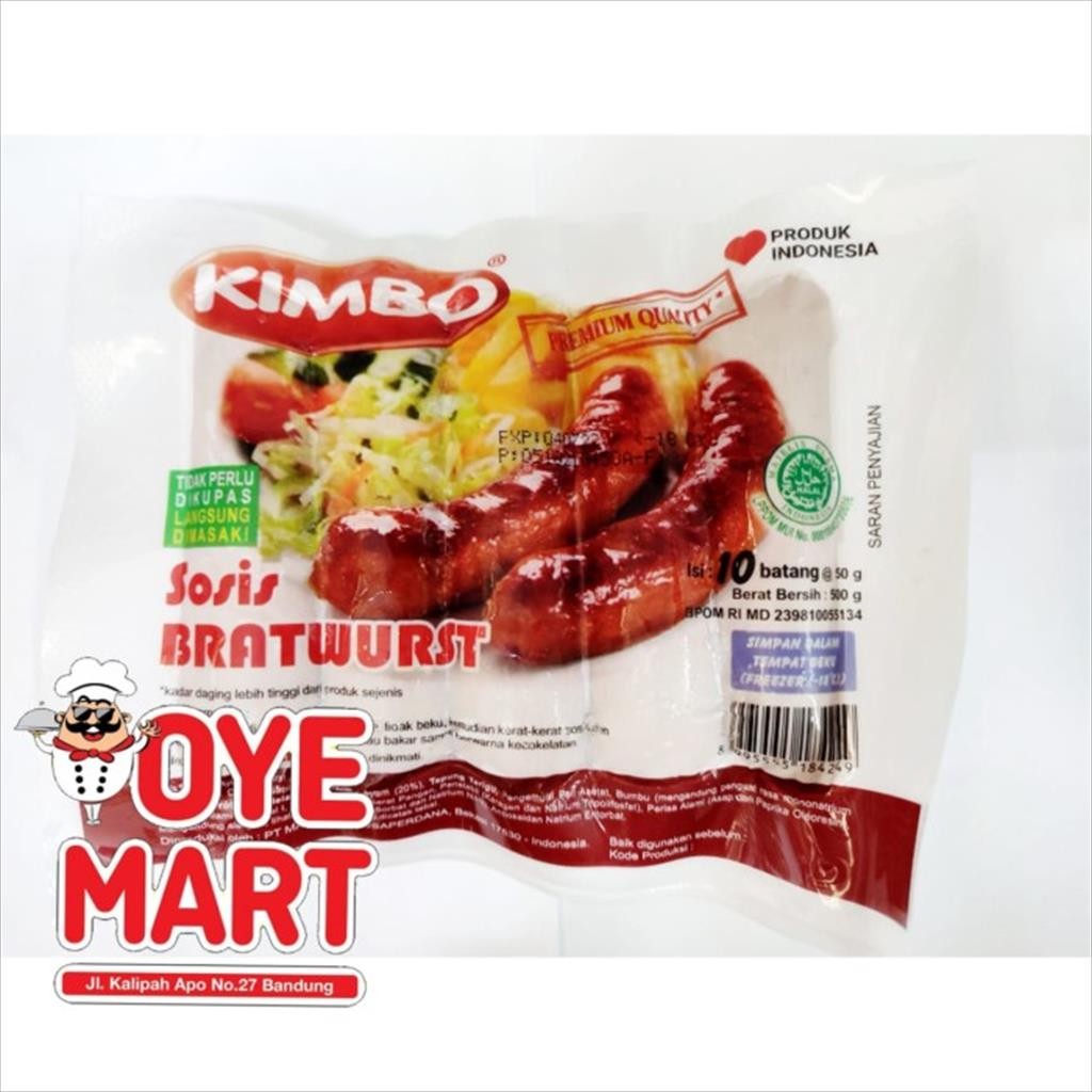 

KIMBO SOSIS BRATWURST 500GR ISI 10PCS/SOSIS SAPI DAN AYAM