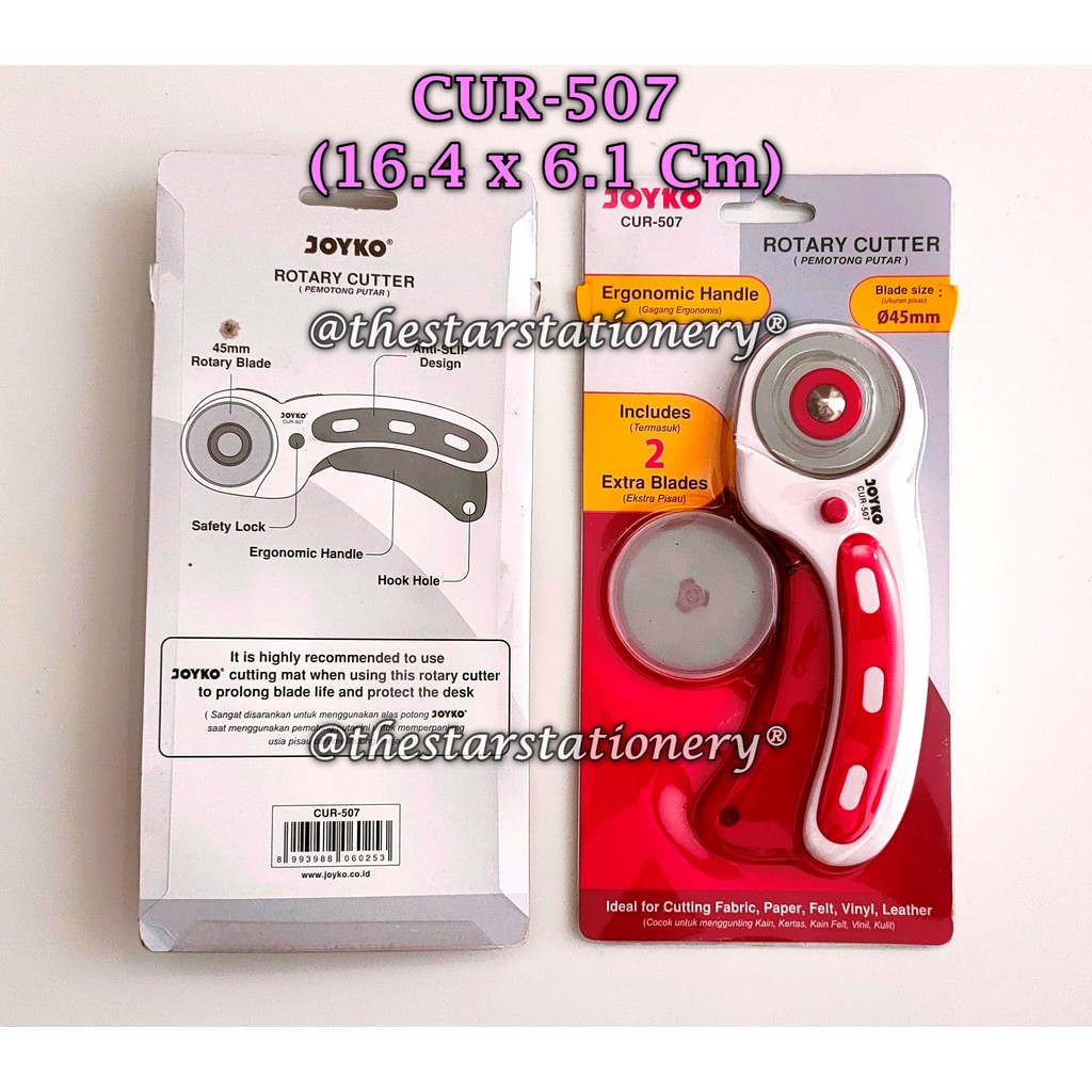 

(1 Biji) GROSIR Rotary Cutter Joyko CUR-507 16.4 x 6.1 / Rotary Cutter Pemotong Putar Joyko CUR-507