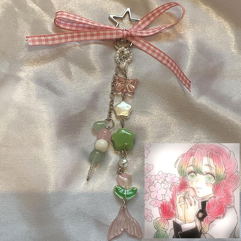 

1PCS Mitsuri kanroji keychain Dango jewelry