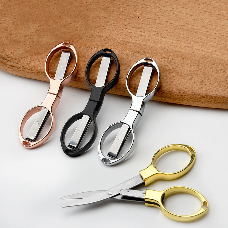 

1PCS Portable Folding Scissors Carbon Steel Line Cutting Tools Mini Hand Tool Supplies Multifunctional Needlework Scissors