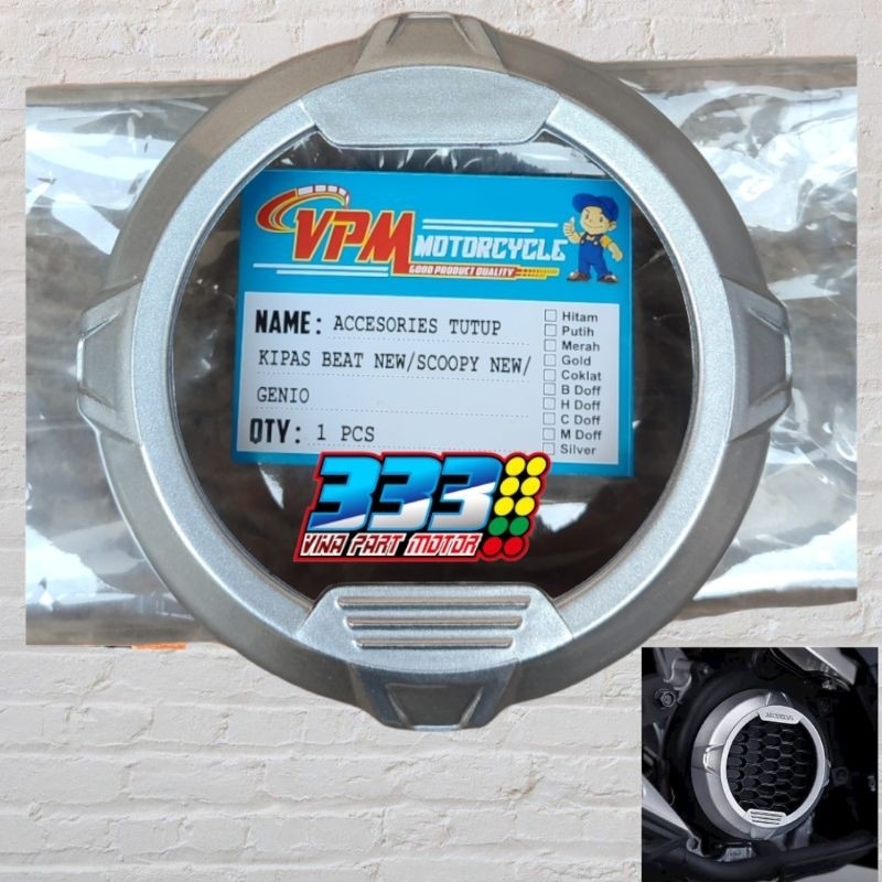 garnish cover fan aksesoris tutup kipas mesin genio beat deluxe street scoopy new prestige silver