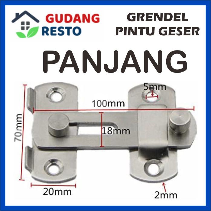 GRENDEL LURUS KUNCI PINTU GESER SLIDING DOOR ENGSEL SELOT KAMAR MANDI LEMARI RUMAH GARASI KANDANG