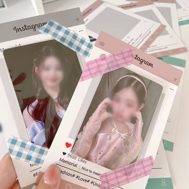 

10PCS Ins Photocards Holder DIY ins Idol Photo Cards Hard Paper Sleeves Card Protective Cardboard Korean Version Paper Art