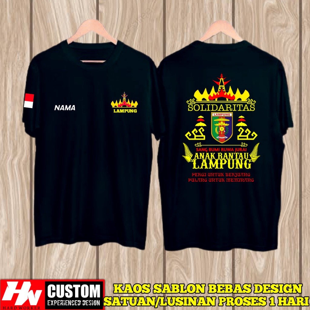 Kaos Distro premium  ANAK RANTAU LAMPUNG || Bisa Custom nama/logo sendiri. Baju pria bebas custom. P