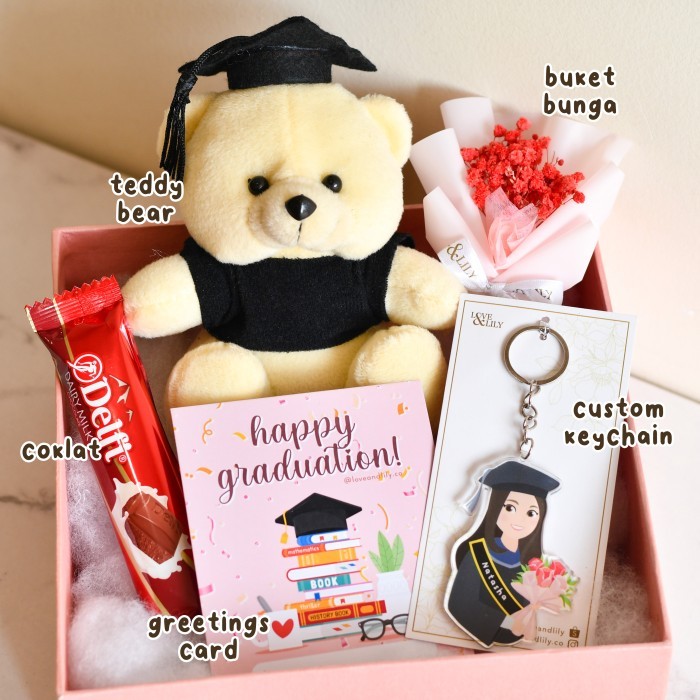 

DISKON STELLA Keychain Hampers - Graduation Gift Hadiah Wisuda Kado Cewek - ECO KC Hampers, PINK + standard