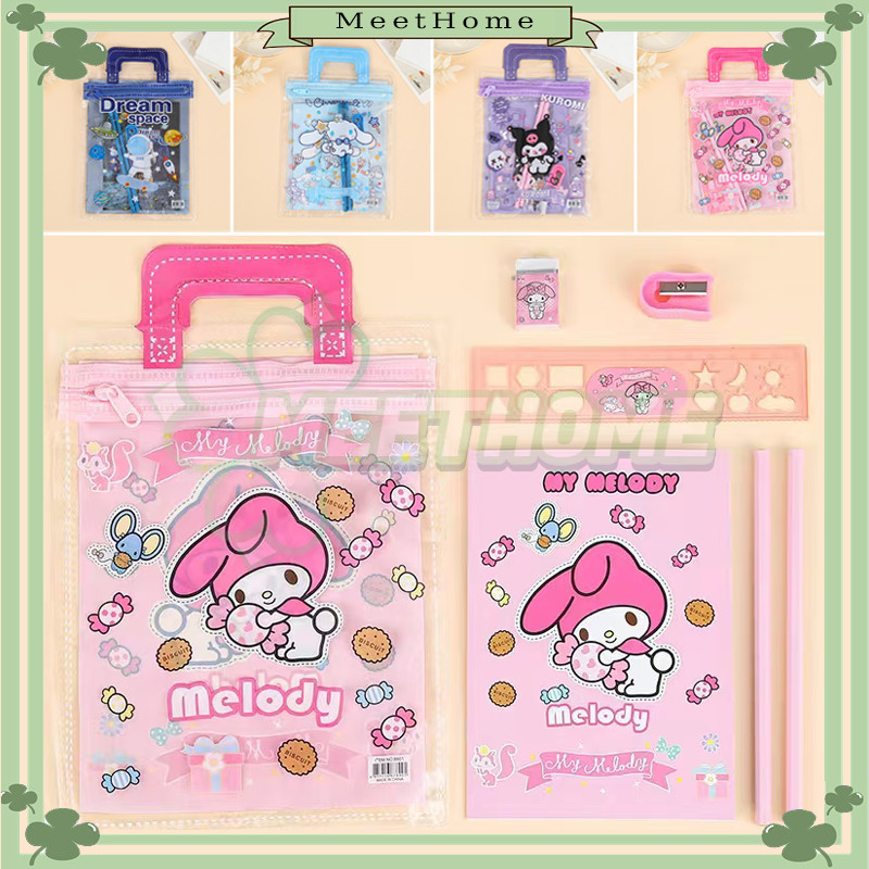 

Stationery Set 6 in 1 Free Bag/Alat Tulis Set Kotak Pensil Karakter Kuromi/Karakter Set Perlengkapan Alat Tulis Sekolah