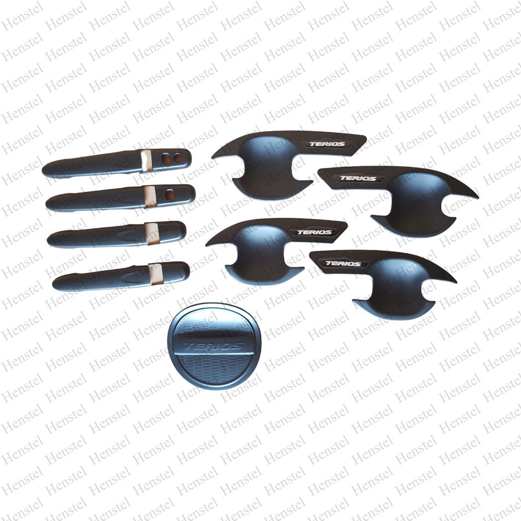 Paket Terios 2018 handle / outer / tank cover - Black - Henstel Variasi Mobil
