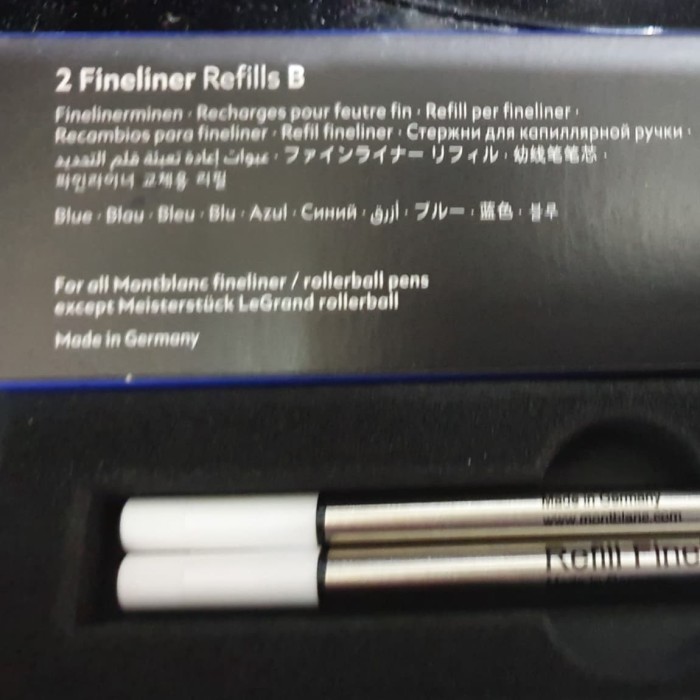 

[Terbaru] Refill Fineliner MontBlanc (B) Mystery Black / Pacific Blue Isi 1pcs