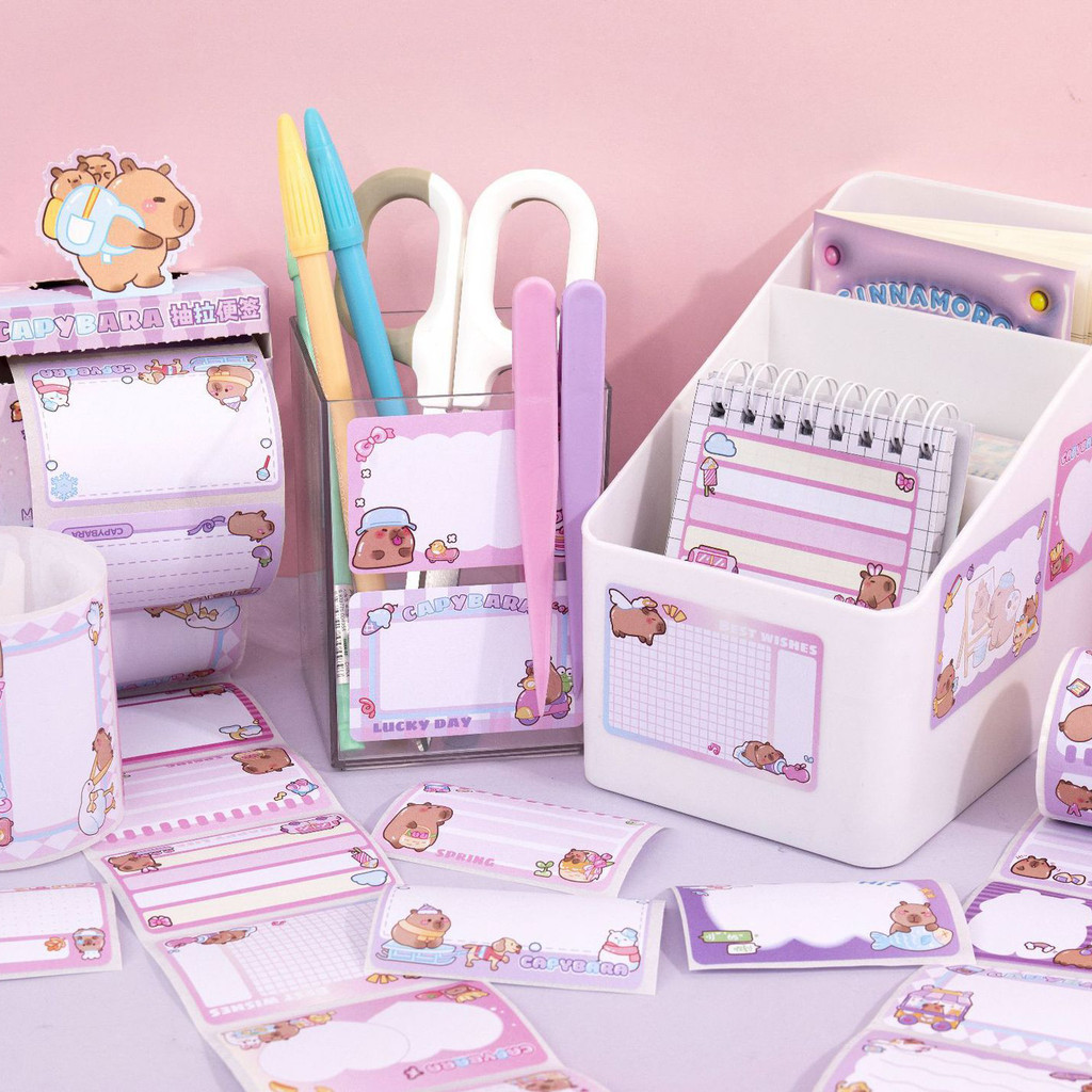 

TERMURAH! STIKER LABEL NAMA DAN STICKY NOTES ROLL PULL OUT BOX MOTIF RANDOM