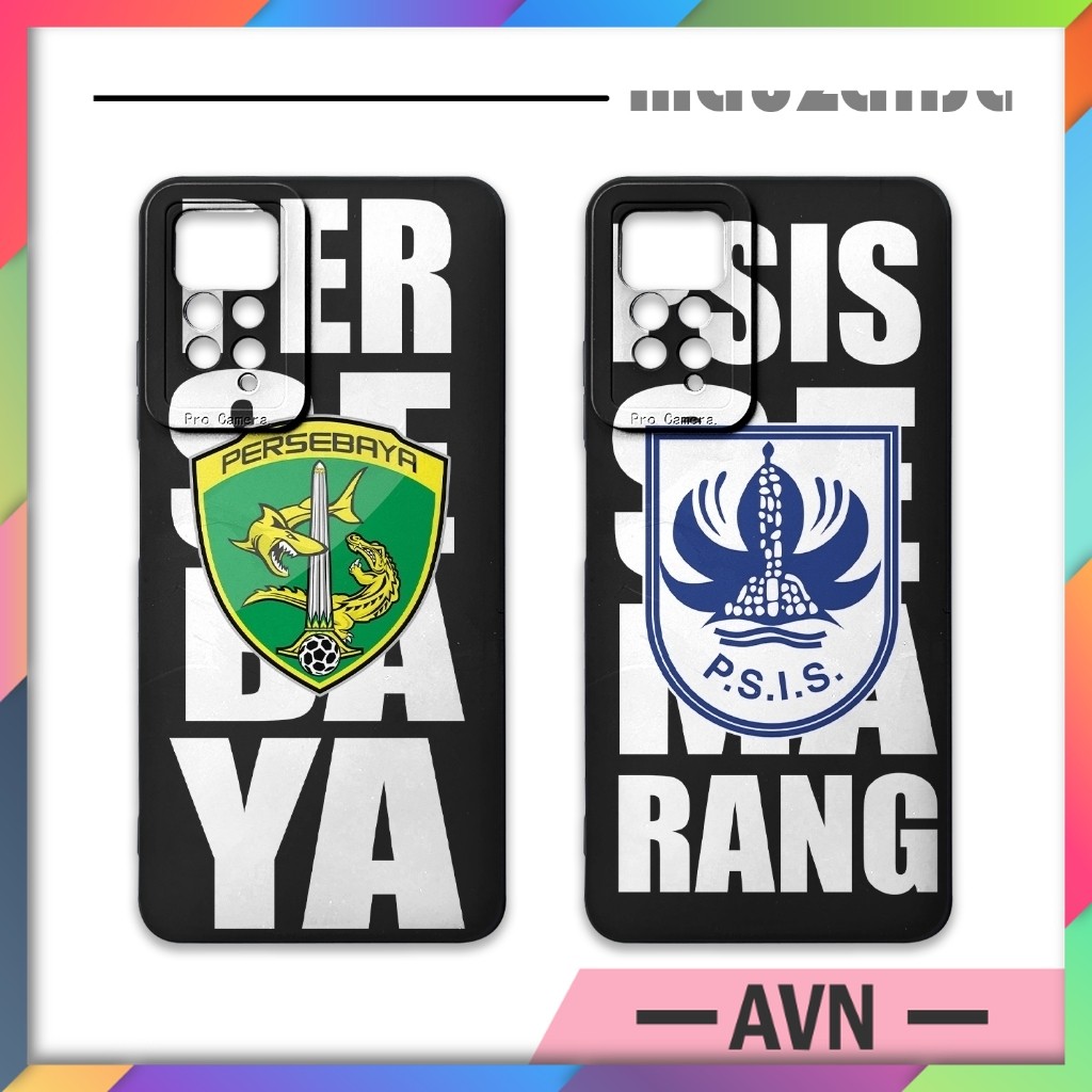 Casing Case  Xiao-mi Redmi Note 11 Pro 4G Model Motif Club Bola -  Softcase Gambar Psis Dan Persebay