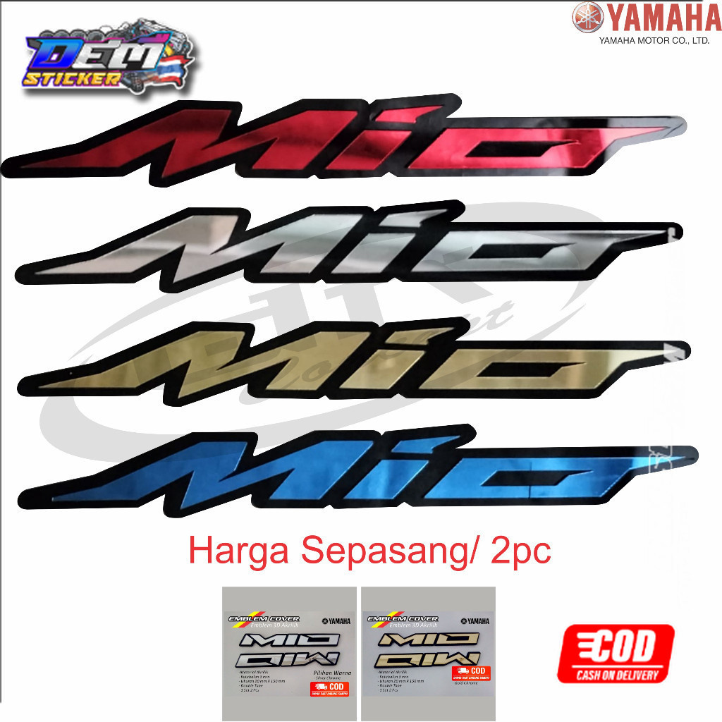 Emblem Yamaha MIO Sporty Smile Thailand m3 Timbul Logo Motor 3D Akrilik Variasi bukan stiker