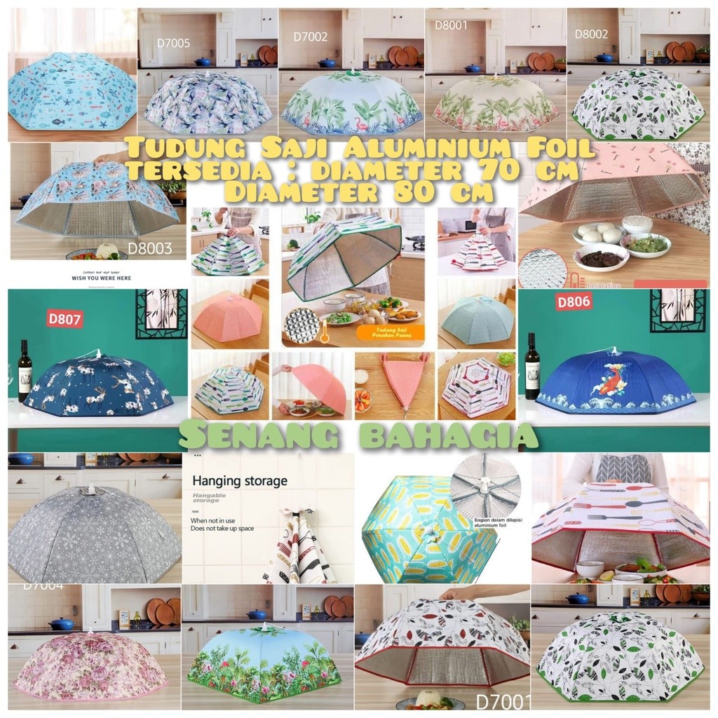 Tudung saji Lipat Penahan Panas Aluminium Foil Anti Debu Jumbo Murah Promo