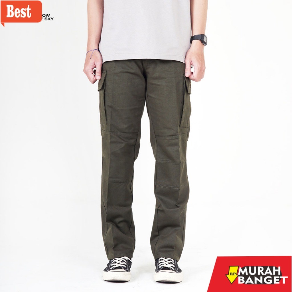 celana panjang pria yang lagi trend Cargo Pants - Cotton Twill - Morrowsky