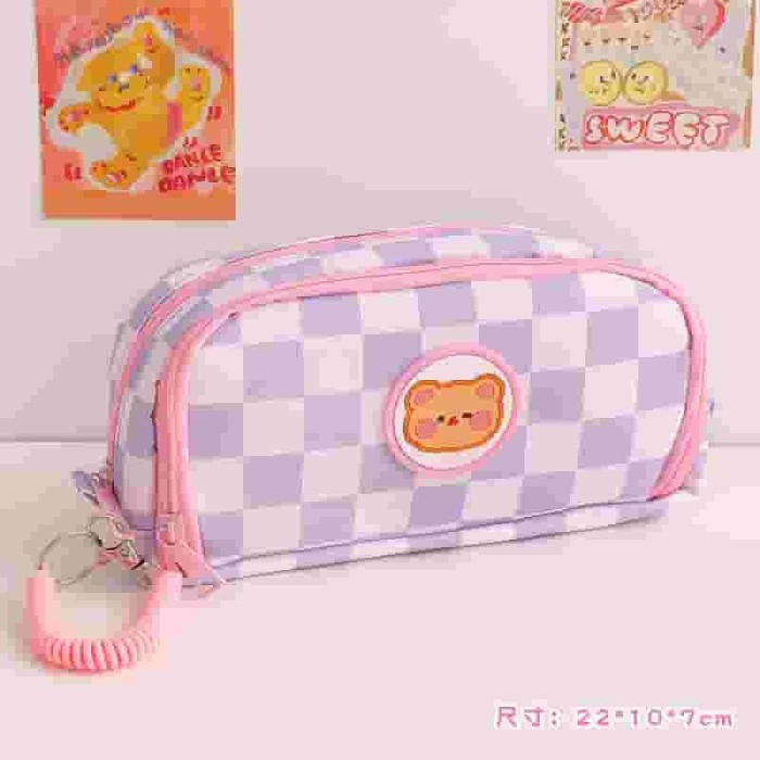 

[Promo] Tempat Pensil Kartun Beruang Kotak Pensil Astetik Lucu Korea Import - Ungu