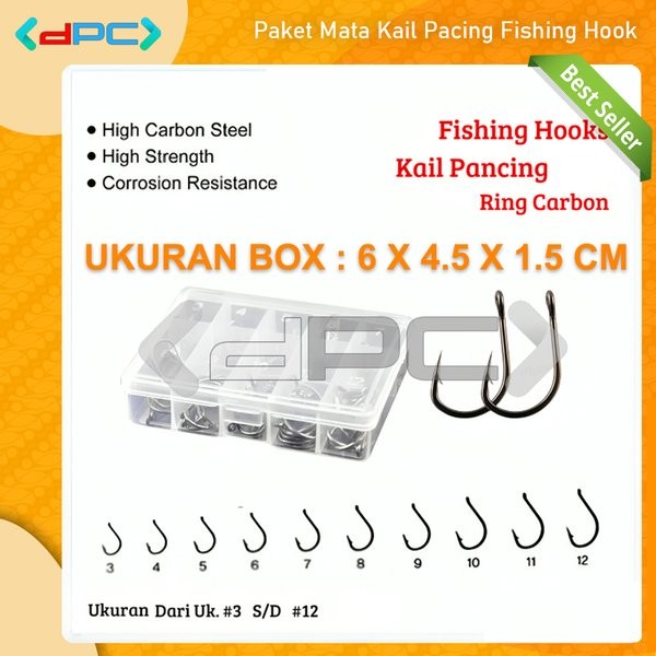 Paket Kail Pancing Set No 3-12 Long Handled Fishing Hook
