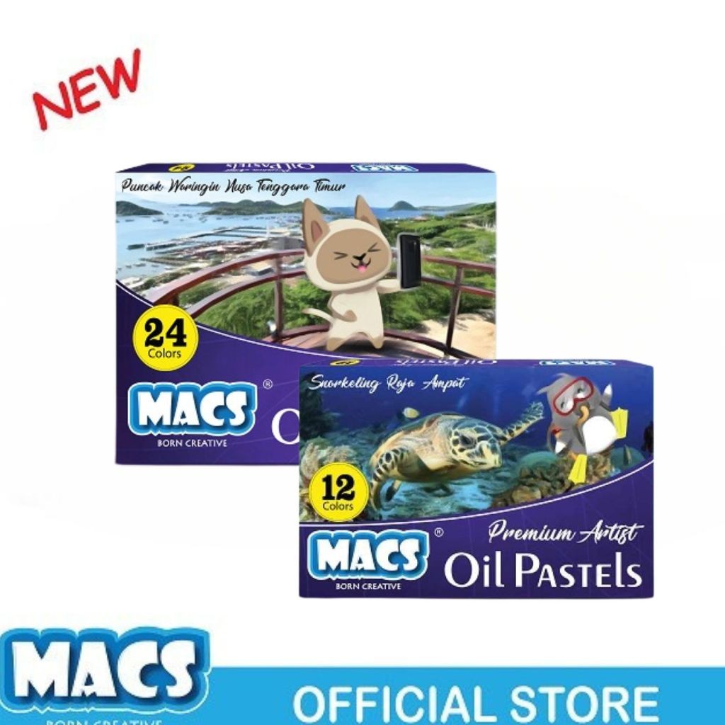 

OIl Pastel MACS Premium Artist 12 & 24 Colors Krayon Premium 12 & 24 Warna Krayon Anak Menggambar Sekolah- SHSNP