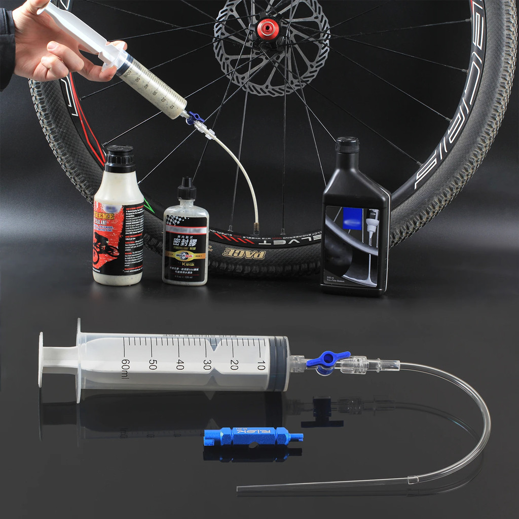 RISK RL225 Cycling Bike Bicycle Tubeless Tyre Sealant Injector Injection Tool Syringe Schrader Prest