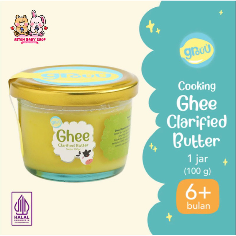 

Grouu Ghee Clarified Butter 100gr Lemak Mpasi / Minyak Tumis Mpasi