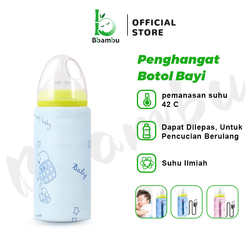 Bbambu Penghangat Asi Botol Susu Bayi Warmer Pemanas Botol Susu Portable Dengan USB UntukOutdoor Bot
