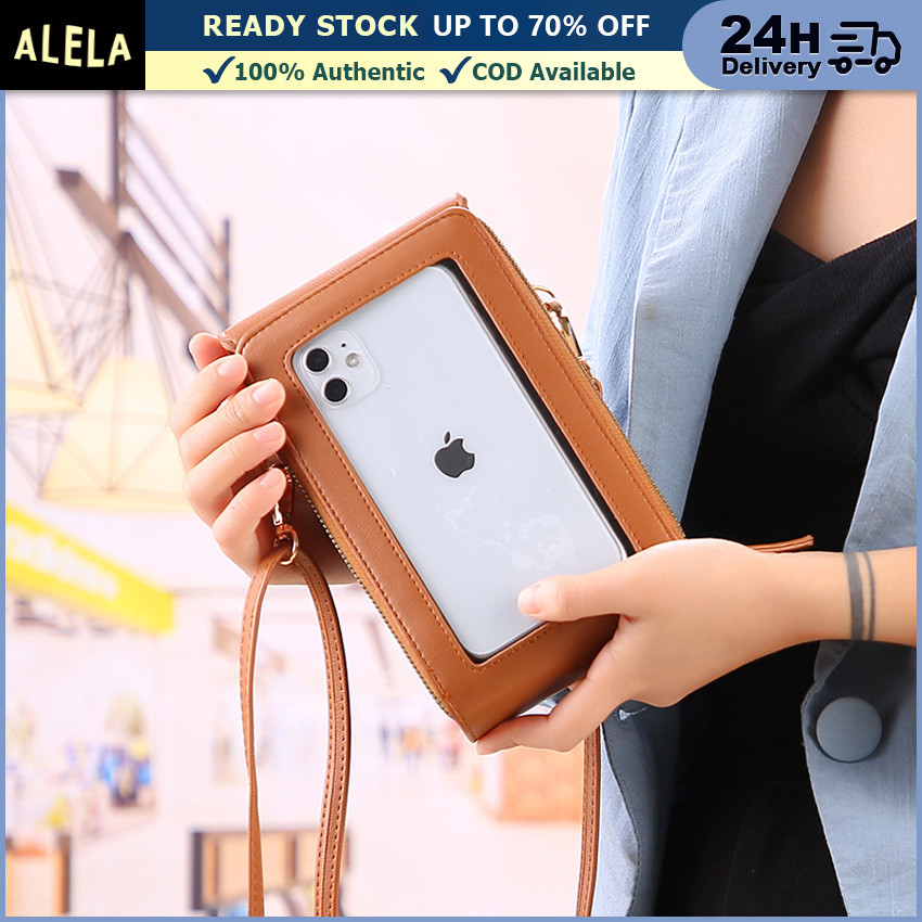 Dompet HP Touchscreen Kulit Tas Selempang Sling Bag Handphone Touch Screen Wanita Pria