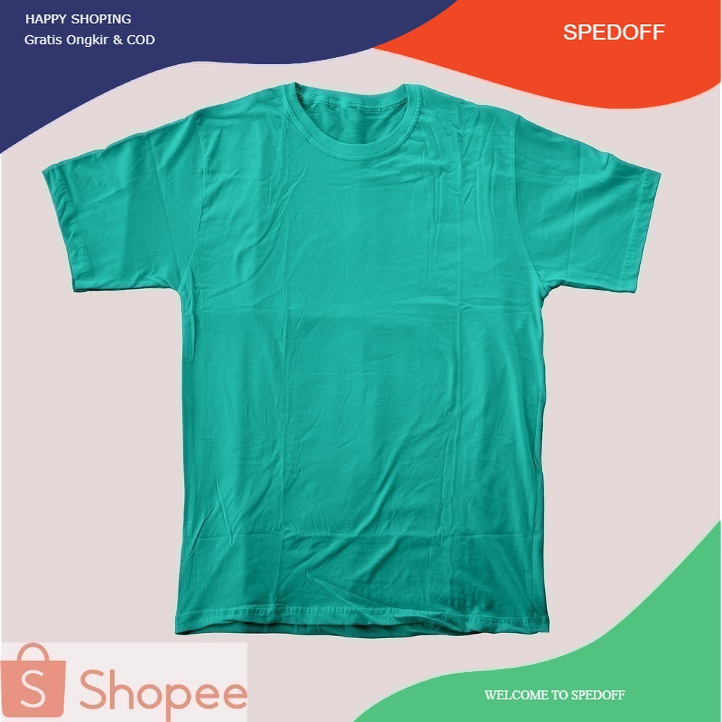 kaos polos hijau mint katun combed 30s Pria Distro Oblong Sablon Tshirt Standar Bandung Baju