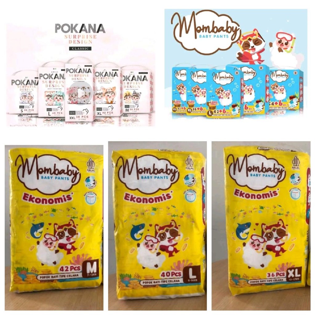 Terlaris Pokana / Mombaby / Mombaby eco Pants Jumbo Varian S/M/L/XL/XXL