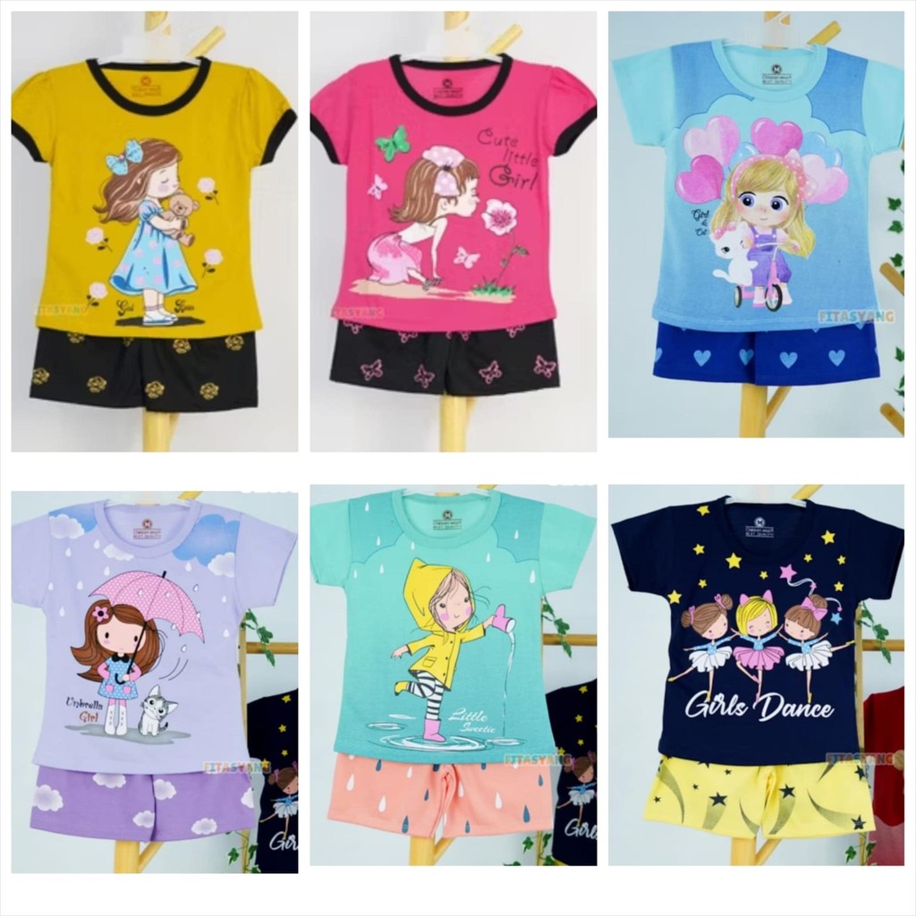 Setelan Anak Perempuan 1-8 THN Baju anak cewek baju harian anak