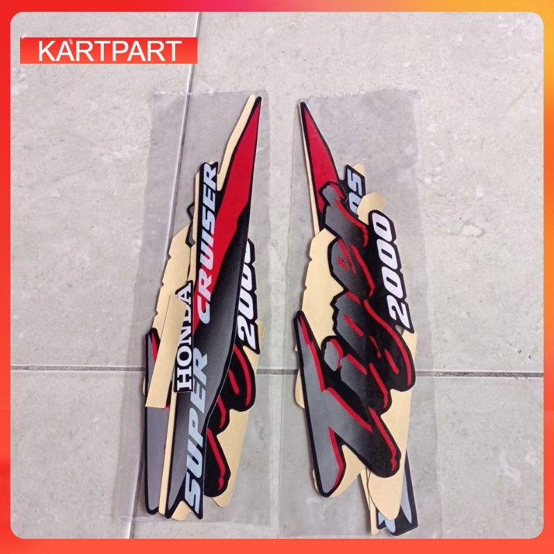 striping stiker les body Honda Tiger lawas 96 hitam Lis merah